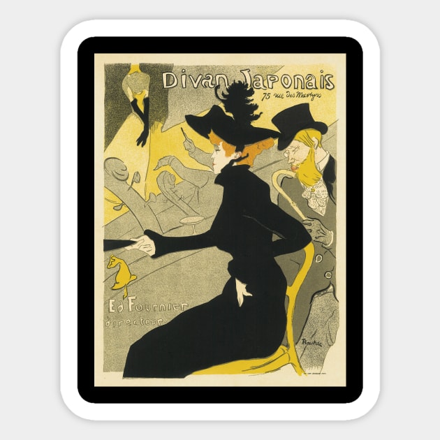 Divan Japonais by Toulouse Lautrec Sticker by MasterpieceCafe